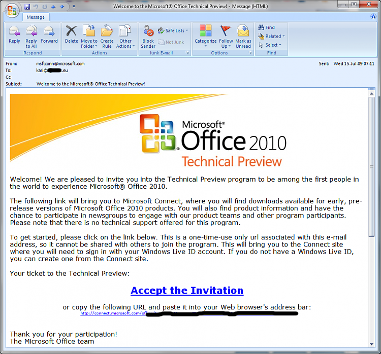 Tell us what you think about Office 2010 (Technical Pre-office2010.png