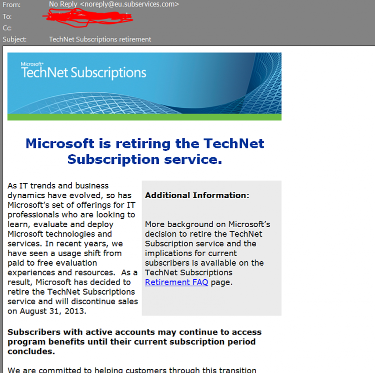 Microsoft to shut down TechNet subscription service-email.png