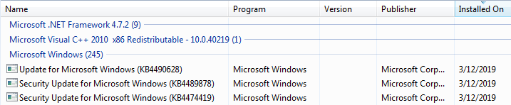 KB4474419 SHA-2 Code Signing Support Update for Windows 7 - Aug. 13-31219installed.png