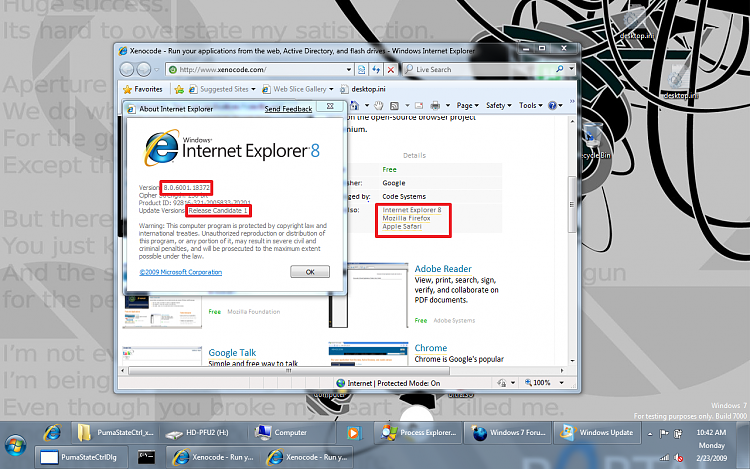 Xenocode Online Browser Sandbox Lets Users Run Internet Explorer 8-ie8rc1.png