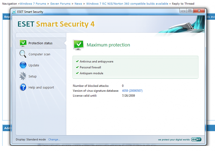 Windows 7 RC NIS/Norton 360 compatible builds available-eset-40424.png