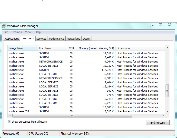 16+ svchost.exe processes running-capture.png
