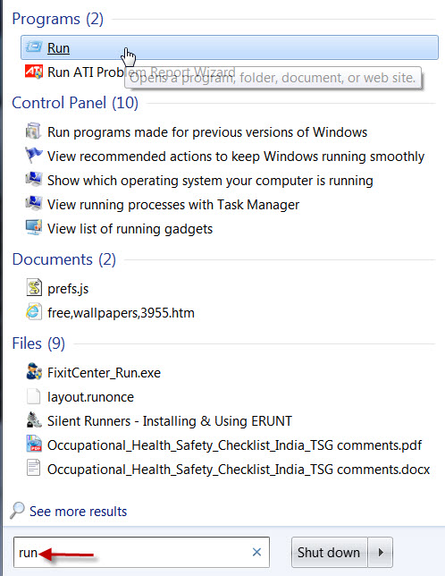 Delete Windows 7 temporary files and recover real estate.-1run-enter.jpg