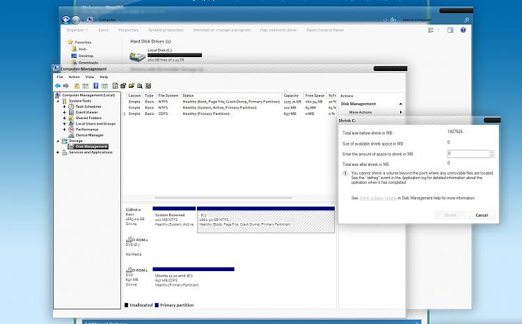 Error while shrinking partition, Windows states it has less space-shrink-error.jpg