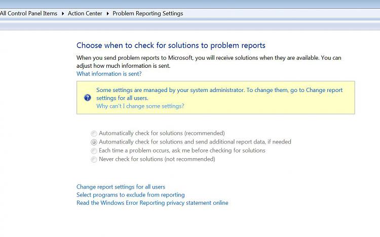 Never any solutions found for Problem Reports-Is it just me?-settings.jpg