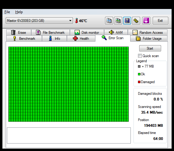 Hard drive going like the clatters!-hdtune_error_scan_maxtor_6v200e0.png