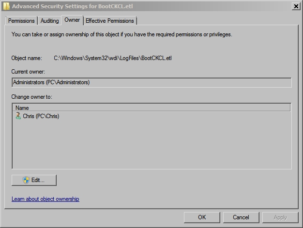 How to disable creation of BootCKCL.etl-advanced-security-settings-bootckcl.jpg