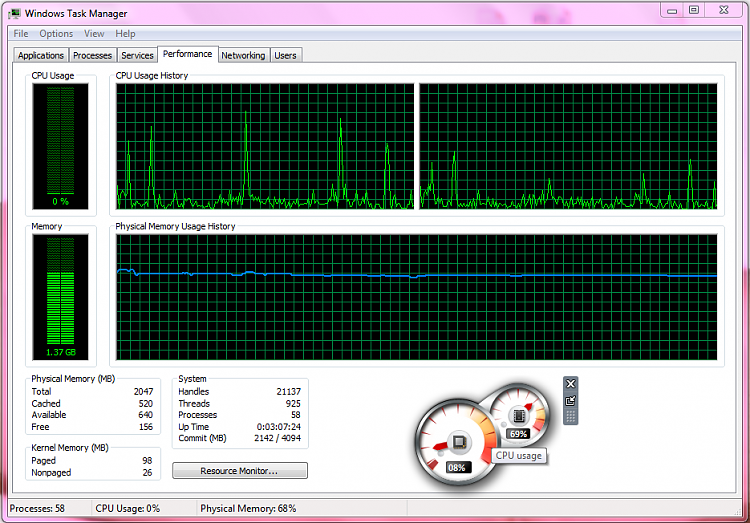 CPU Meter 'Ram' on Desktop Showing More than 50%-performance.png