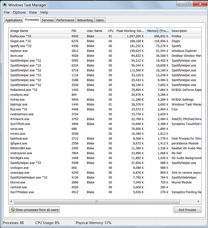 High Physical Memory Vista