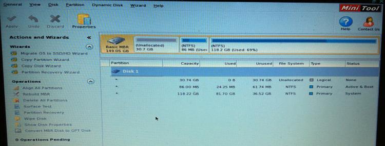 add unallocated space on one hdd (Extend greyed out)-mini-tool-interface.jpg