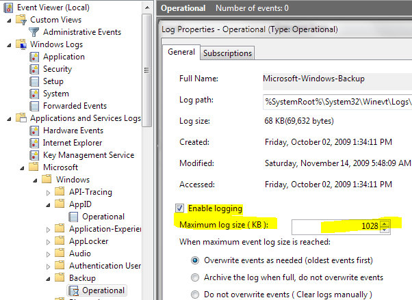 How To Clear Administrative Events Log - Event Viewer-events.png