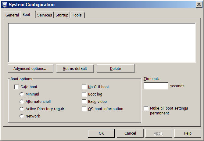 msconfig Boot settings options unresponsive-msconfig-boot-tab.png