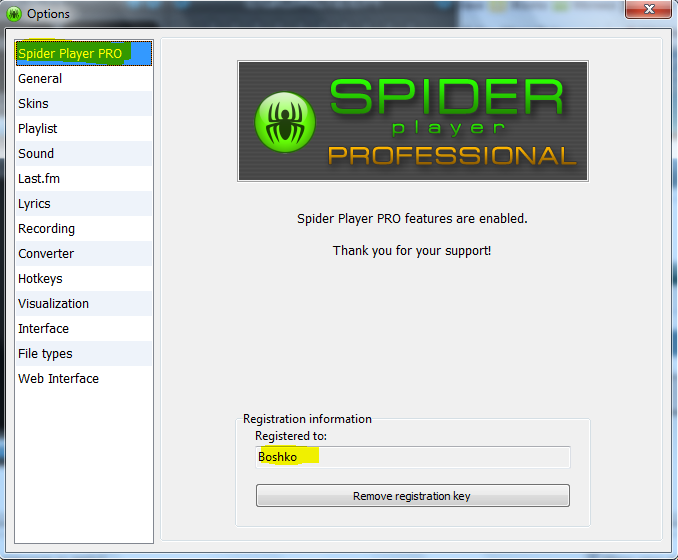 Spider Player Pro license to everyone-spider-player.png