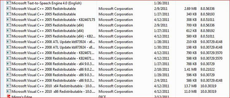 microsoft c++ redistributable 2005 sp1 x64