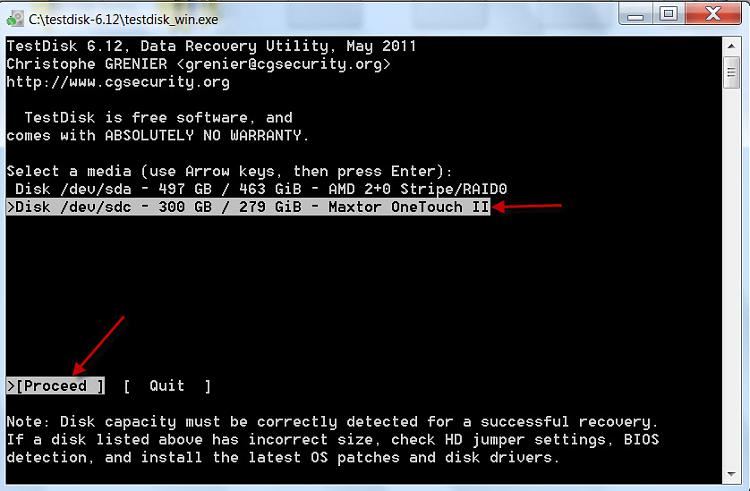 Regain a lost drive using Test Disk - An Illustrated Guide-2nd-window.jpg