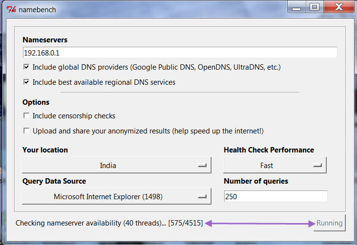 Great program to find best DNS Servers for your location-namebench-checking.jpg