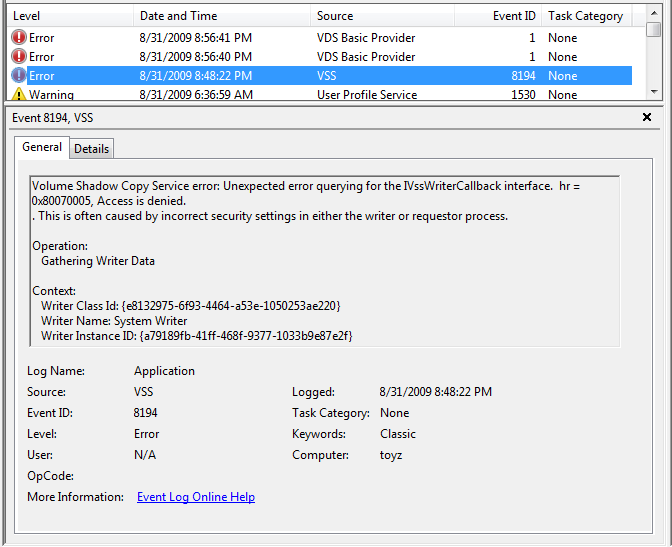 VDS Basic Provider error (code: 490@01010004)-alcohol-120-errors.png