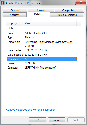 How do I find preinstalled program's executable from the Start Menu-reader_details.png