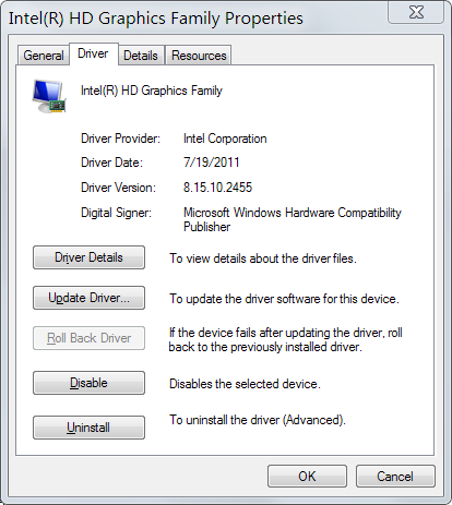 Quicken 2014 &amp; 2015 display slowness-oldinteldriver.png