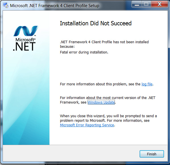 Cant Install .net Framework