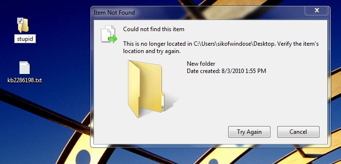 Explorer error - Could not find this item.-2010-08-03_135612.jpg