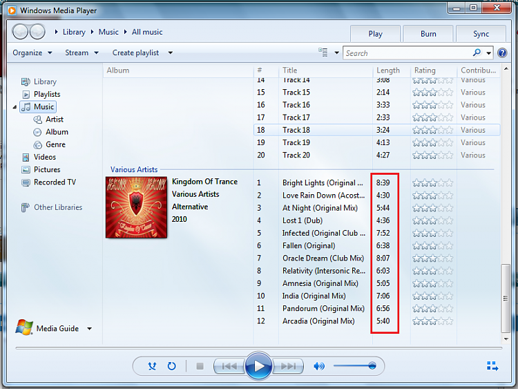 Windows media player-time left option missing-mp12.png