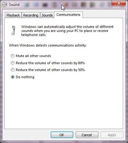 The volume bar shows sound but no sound through speakers.-communications.jpg