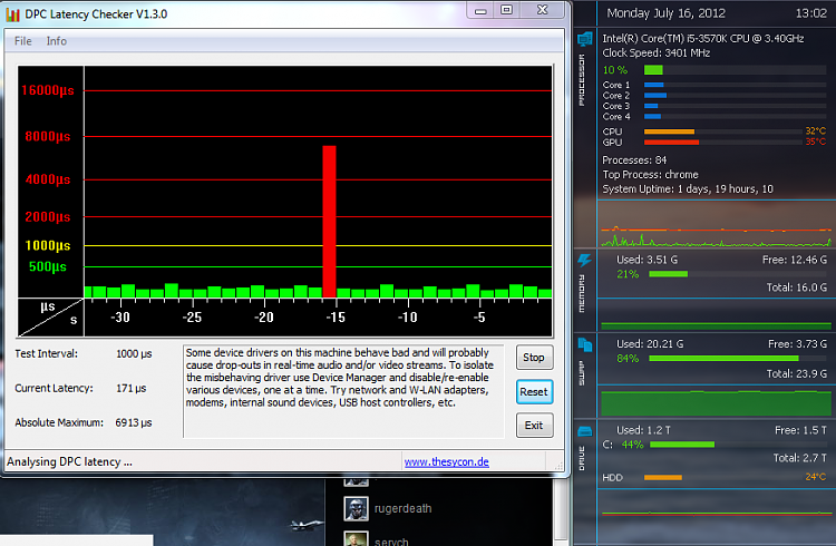 Audio/Video stutter during games, videos.  Suspect ethernet driver-unprovoked-spike.png