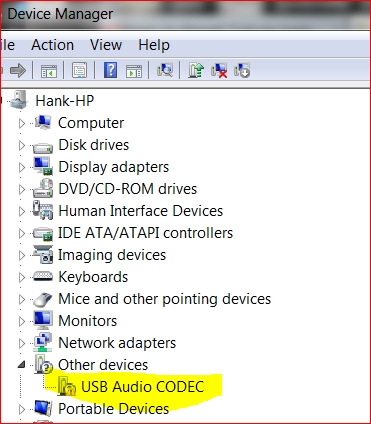 Can no longer find &quot;USB Audio Codec&quot; when device plugged in-device-manager.png