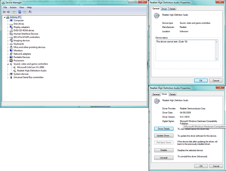 Realtek Audio HD Driver is not working - Windows 7 Help Forums