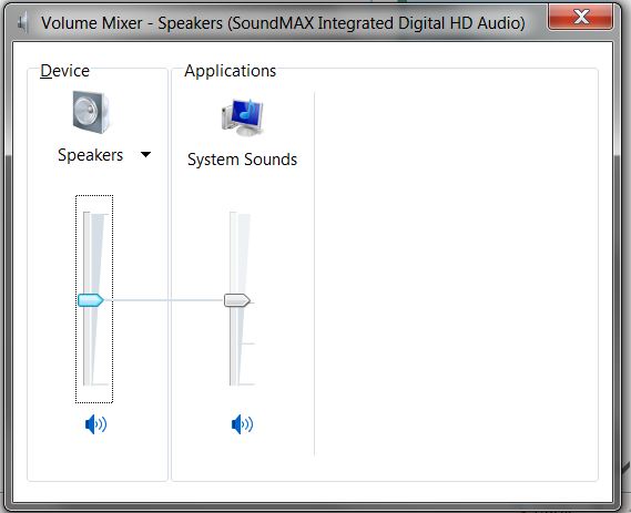No audio in YouTube with Explorer 11.  Firefox works just fine-volmx.jpg