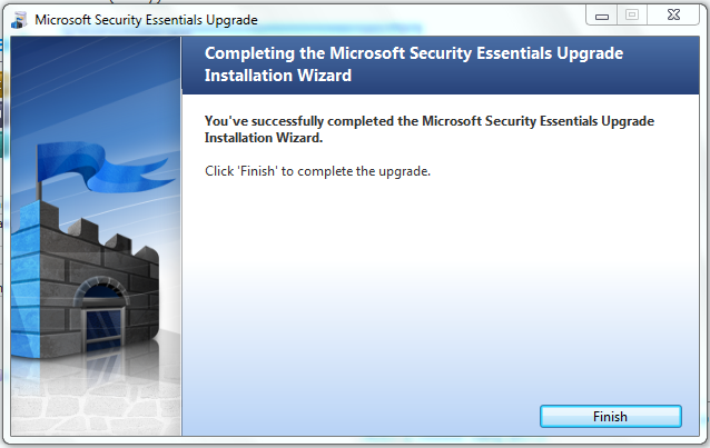 Microsoft Security Essentials: Upgrade-mse-finish.png