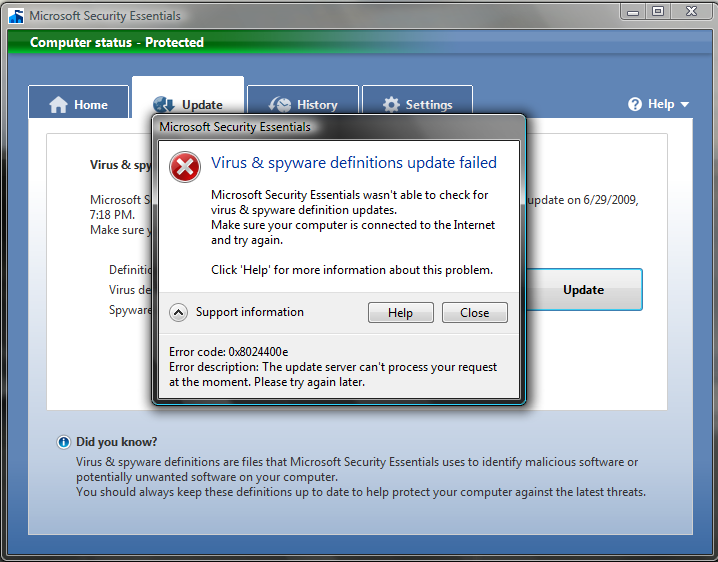 Windows Security Essentials 1.0 Error-mse1.png