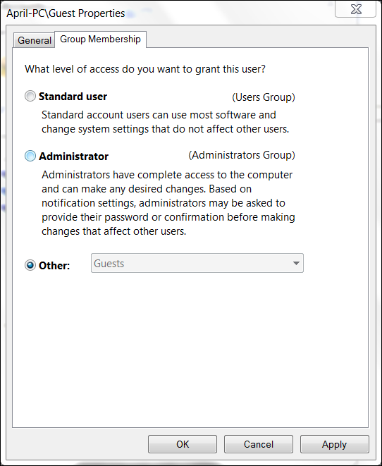 How can I determine if my laptop is controlled via remote-administratorguestproperties.9.15.2011.png