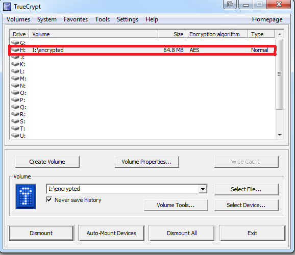 TrueCrypt 1.7a: steps followed but USB stick not encrypted-2.-mounted-container.png