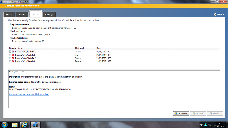 Cannot download from IE9 or open windows defender-quarantined-items.png