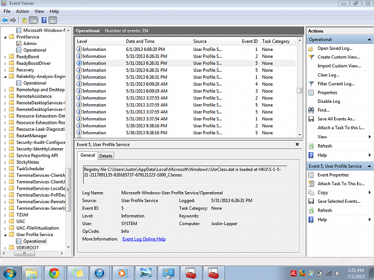 Hkey users s 1 5 21