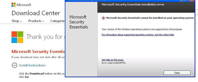 Separate Virtual XP Mode Anti Virus with Bit Defender on from W7-mse-error-msg.jpg