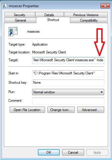 Ensure Microsoft Security Essentials appears only in task tray please?-mse2.png