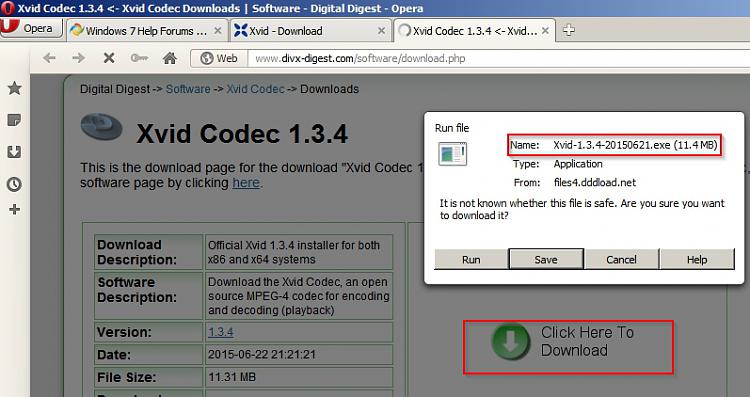 Help with CodecFix -Xvid file (.xz)  needed- read this Warning-xvid-codec-downloads.jpg