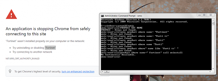 An application is stopping Chrome from safely connecting to this site-01.fortinet.png