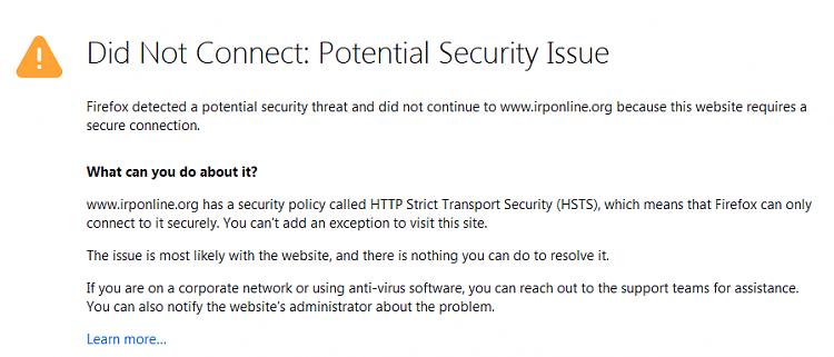 An application is stopping Chrome from safely connecting to this site-02.fortinet.png