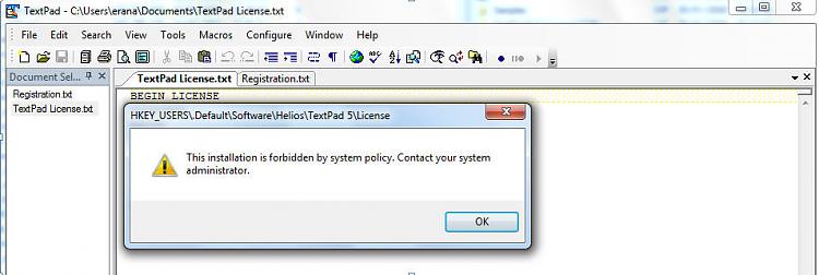 install forbidden by system policy-textpadlicense.jpg