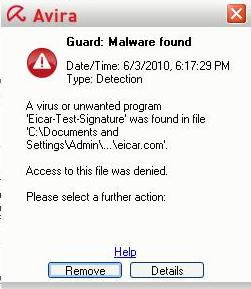 Test your anti-malware/anti-virus protection with EICAR-virus-test.jpg