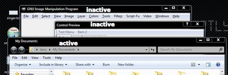 How do i remove the windows title text &quot;bloom&quot; effect in Windows 7?-active2.png