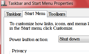 customizing Aero colors-taskbar-start-menu-properties.png