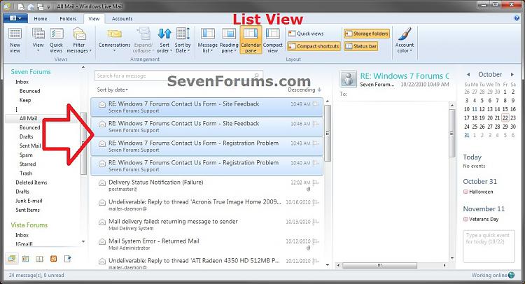 Windows Live Mail Messages - Conversation or List View-list_view.jpg
