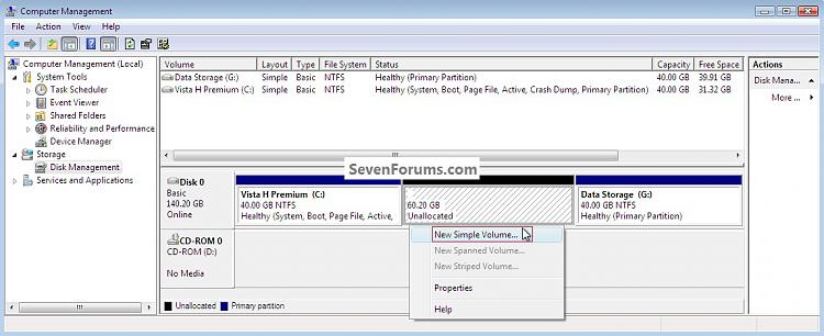 System Reserved : Create Using Disk Management-newsimplevolume.jpg