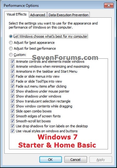 Visual Effects Settings - Change Windows 10 Forums