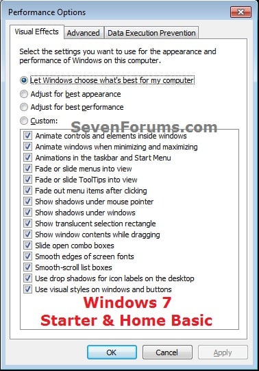 Visual Effects Settings - Change Windows 10 Forums Visual Effects Settings - Change Windows 10 Forums